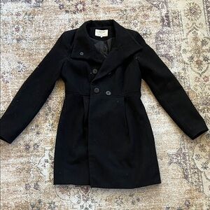 Black Double-Breasted Coat Women’s Medium from Zara